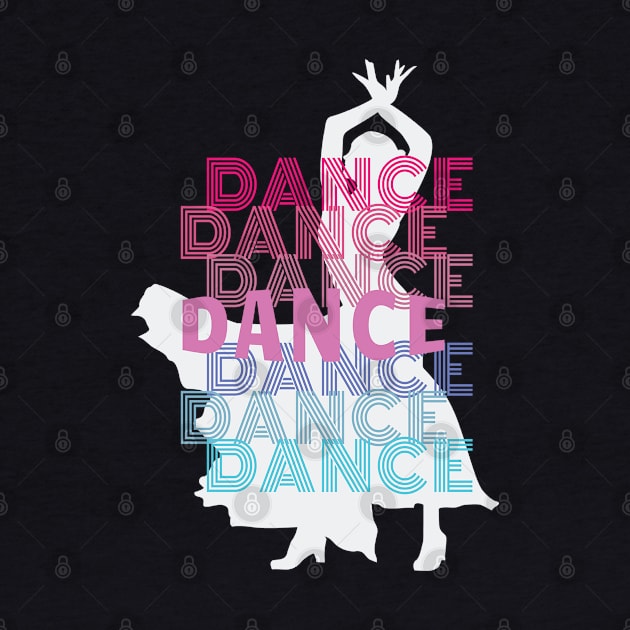 Dancer With Dance Retro Look Lettering by Rosemarie Guieb Designs